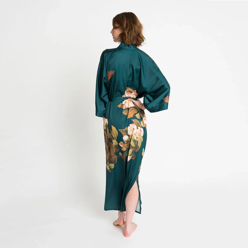 KIM+ONO Peony & Butterfly Women's Long Kimono Robe