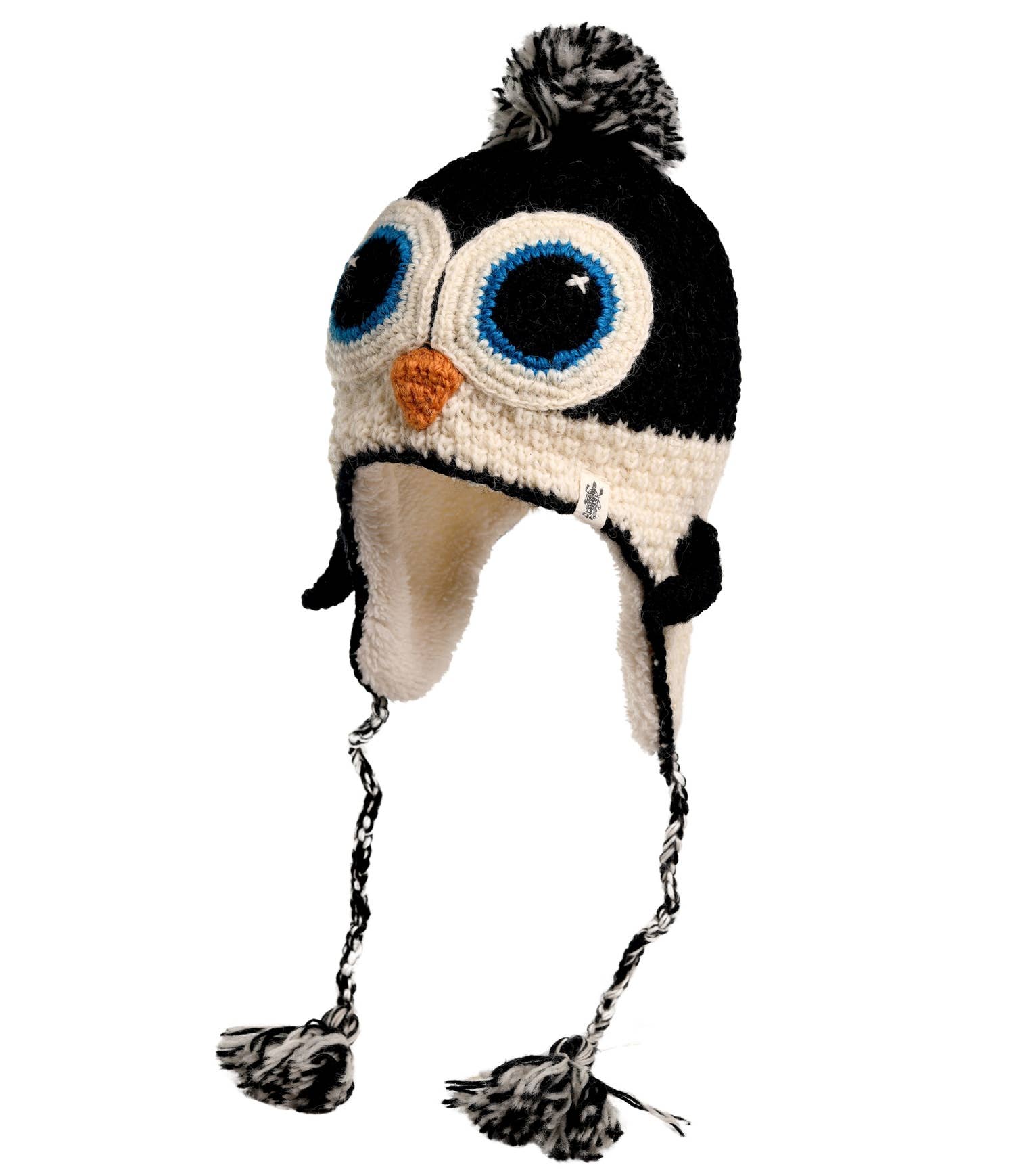Nirvanna Designs Penguin Hand-Crochet Wool Earflap Hat
