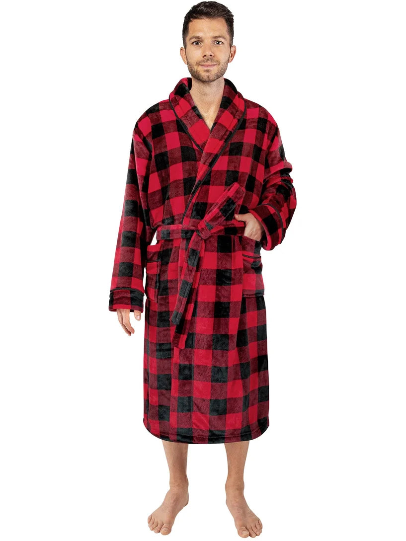 Pavilia Piping Fleece Men's Robe
