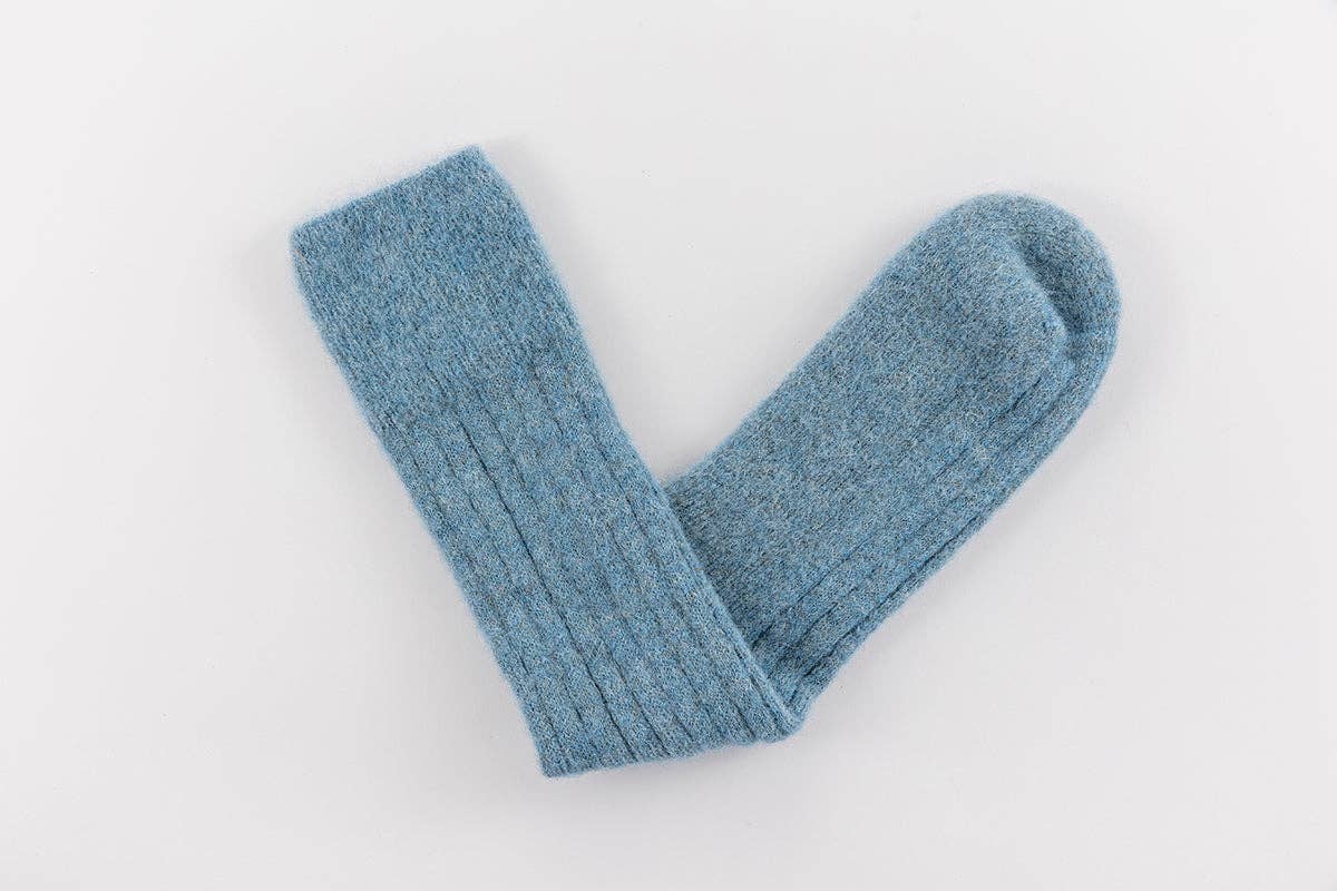 Pairs Scotland Ultra Soft Alpaca Wool Bed Socks / Denim Blue