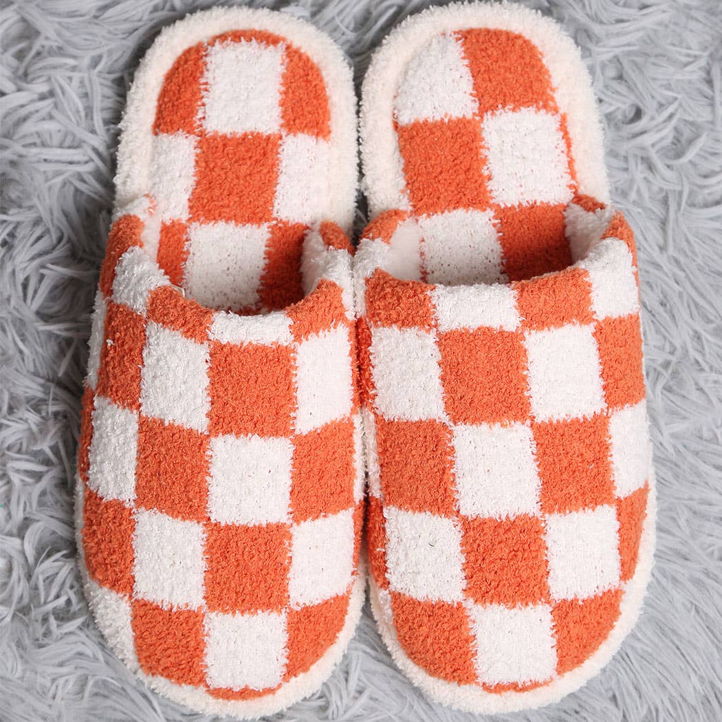 Fashion City Checkerboard Soft Microfiber Mule Slippers