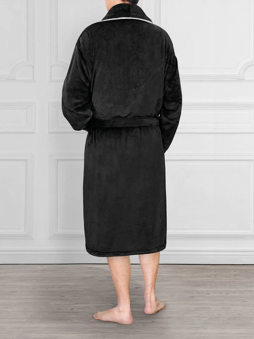 Pavilia Piping Fleece Men's Robe