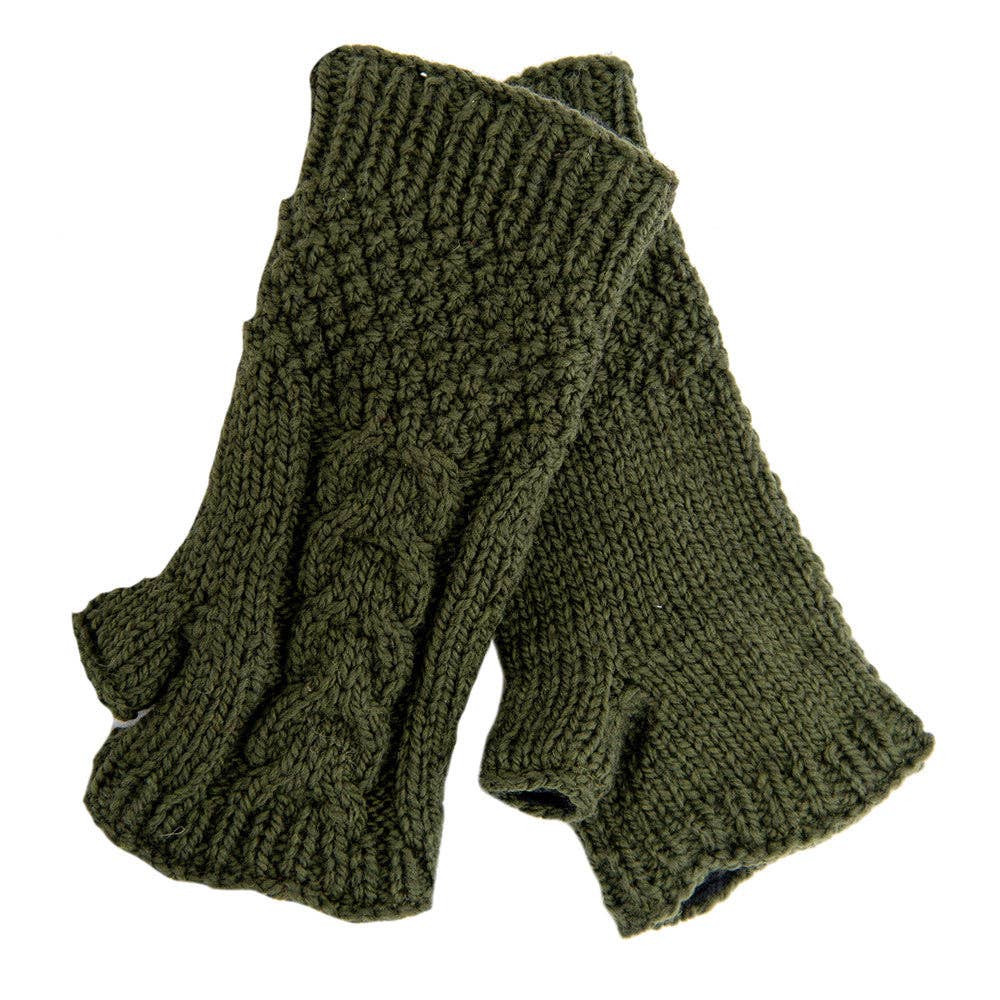 Nirvanna Designs Cable Hand-Knit Wool Hand Warmers