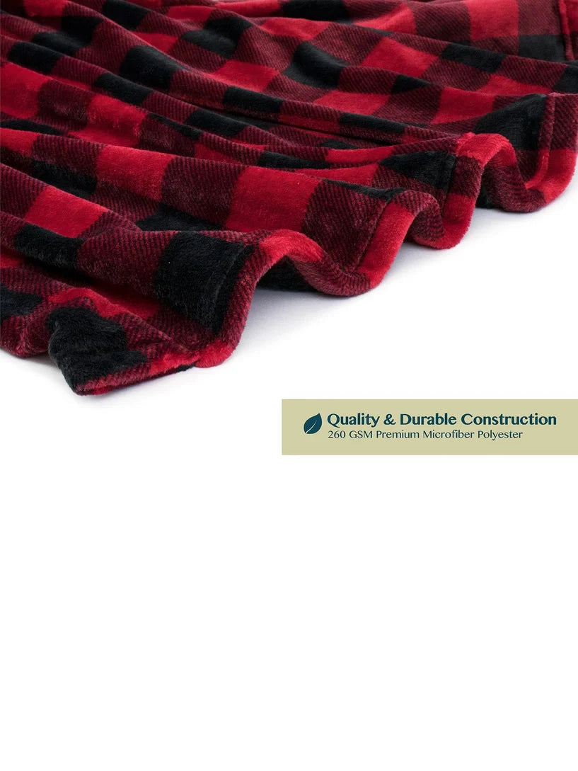Pavilia Buffalo Plaid Fleece Women's Robe