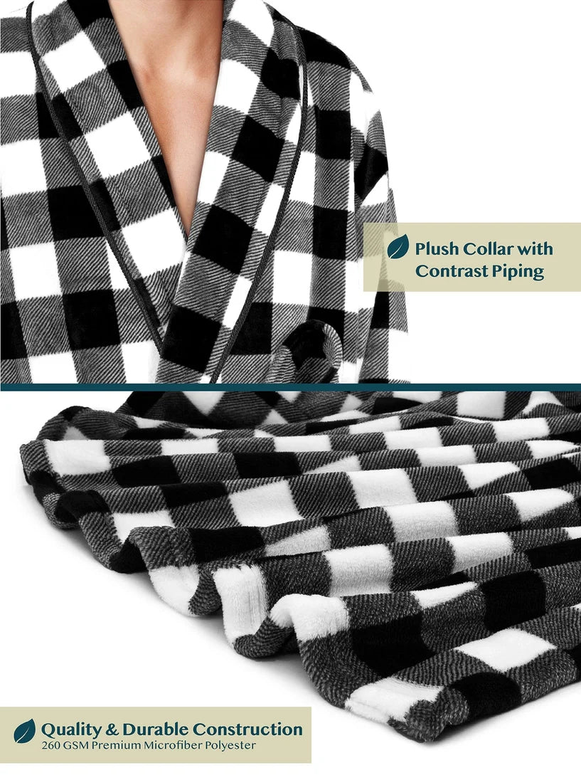 Pavilia Piping Fleece Men's Robe