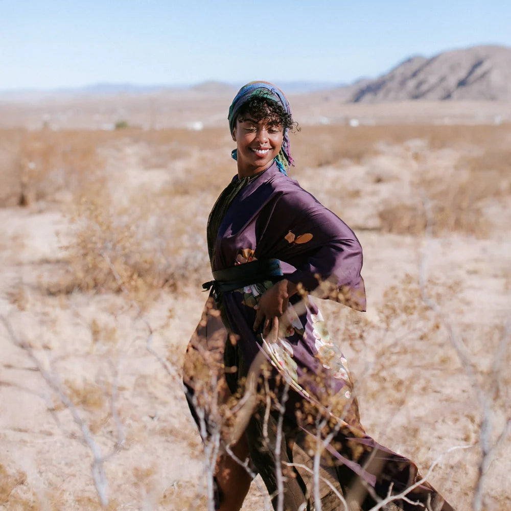 KIM+ONO Peony & Butterfly Women's Long Kimono Robe