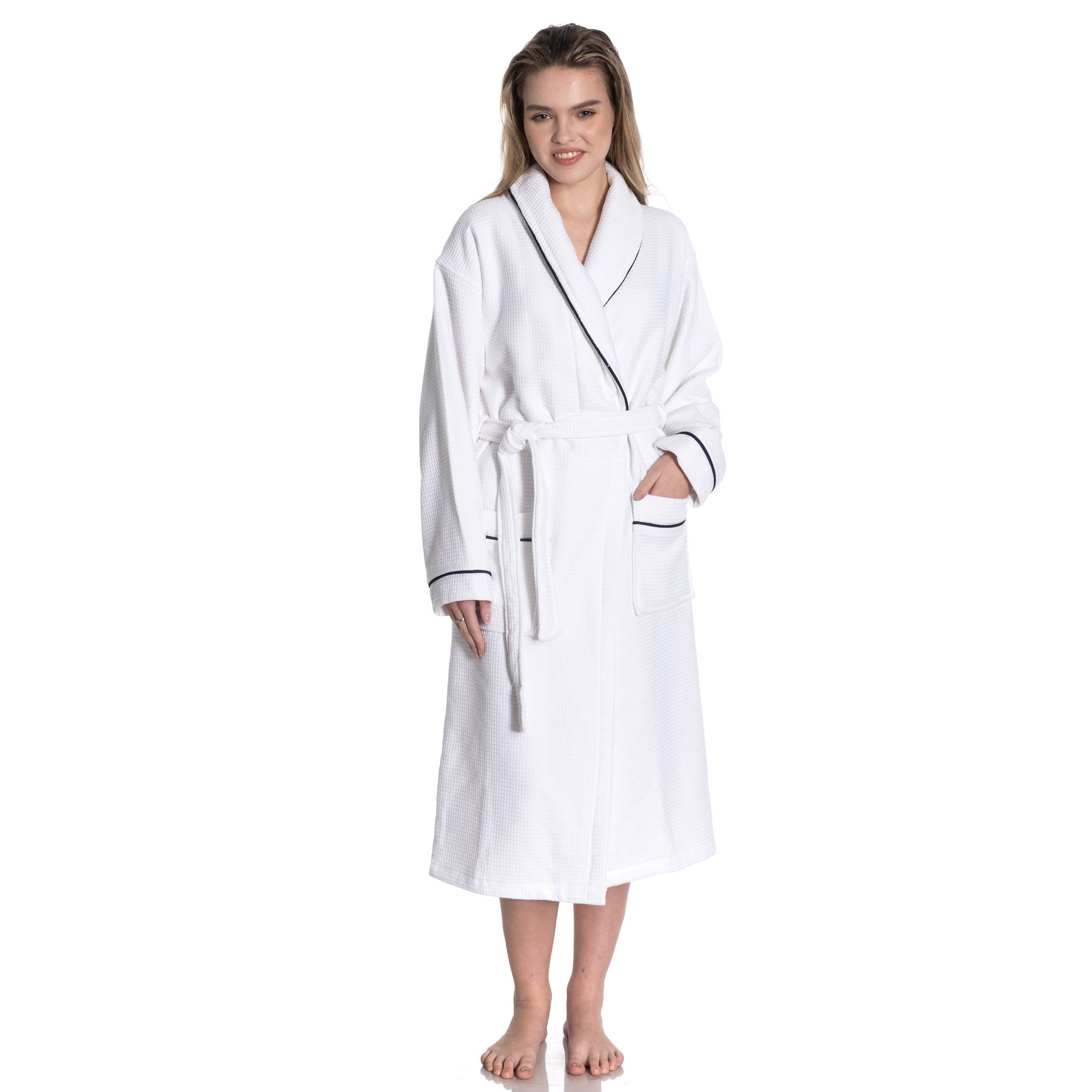 East'N Blue Waffle Terry Cotton Unisex Turkish Bathrobe