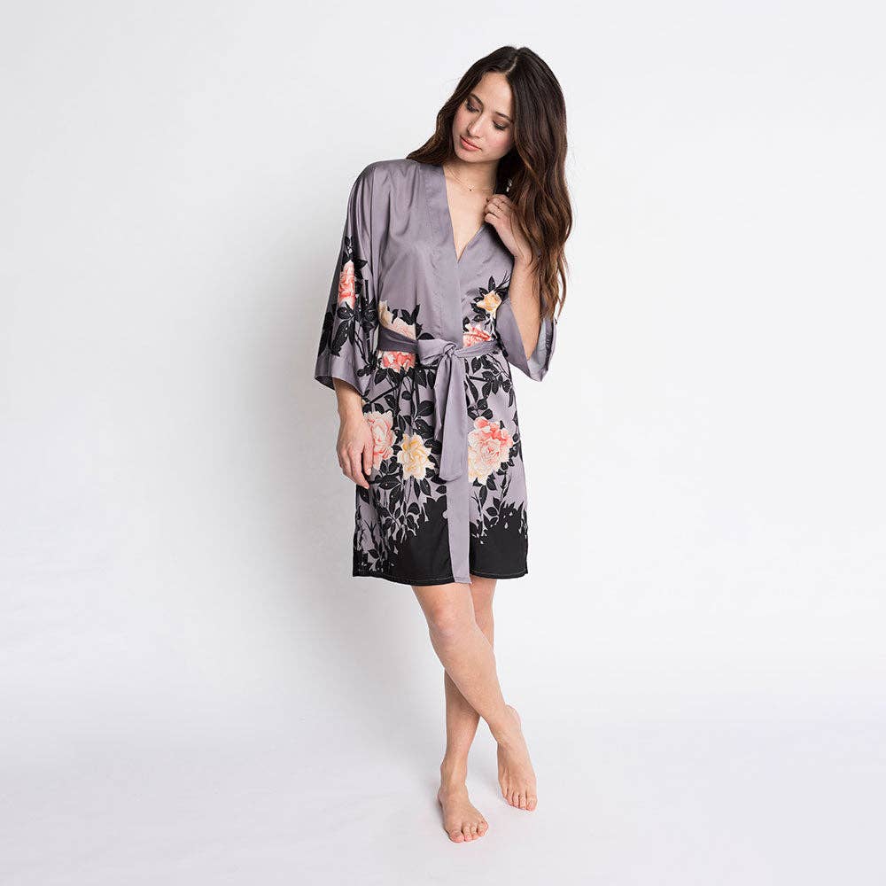 KIM+ONO Blush Rose Women's Short Kimono Robe