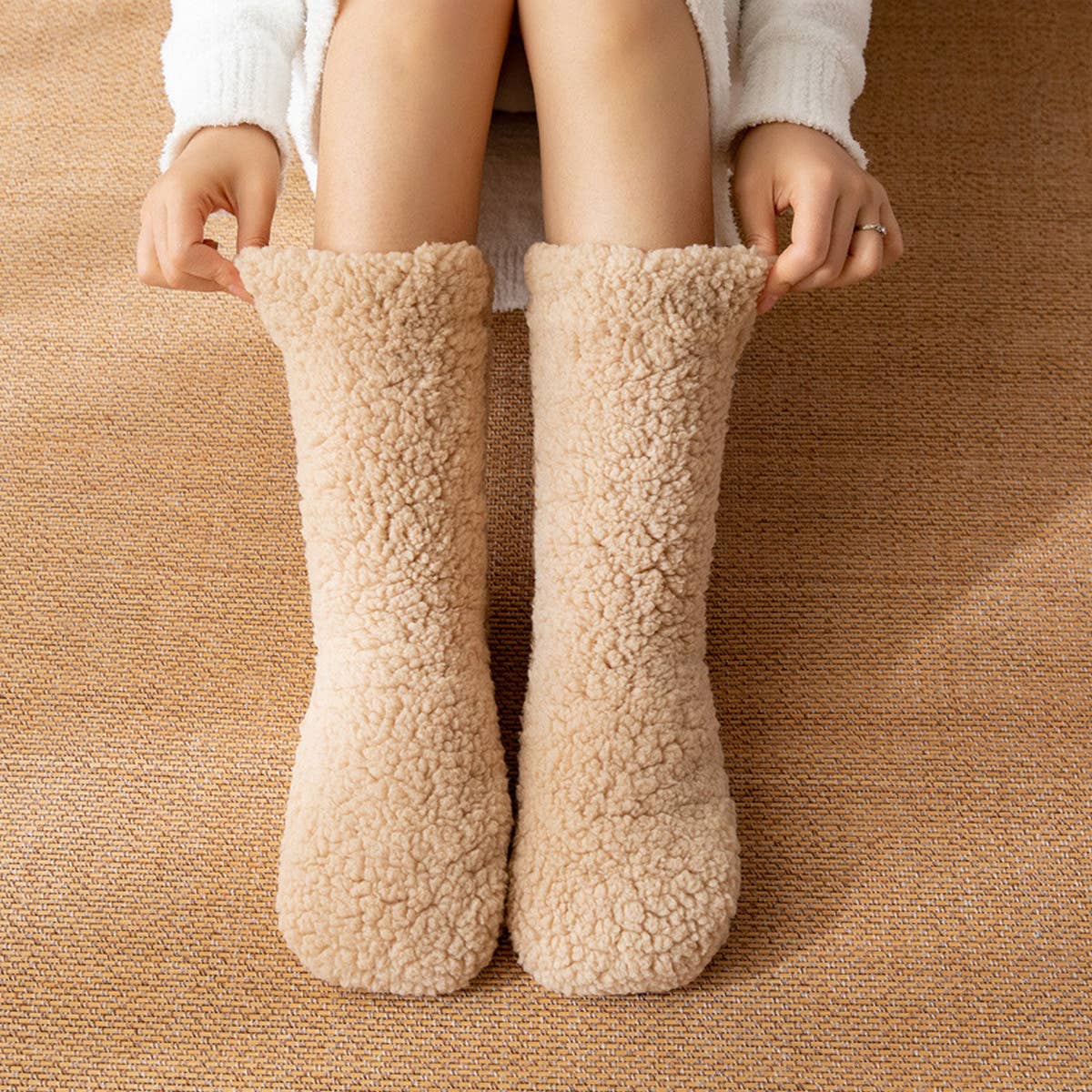ACCITY Plush Sherpa on All Sides Slipper Socks
