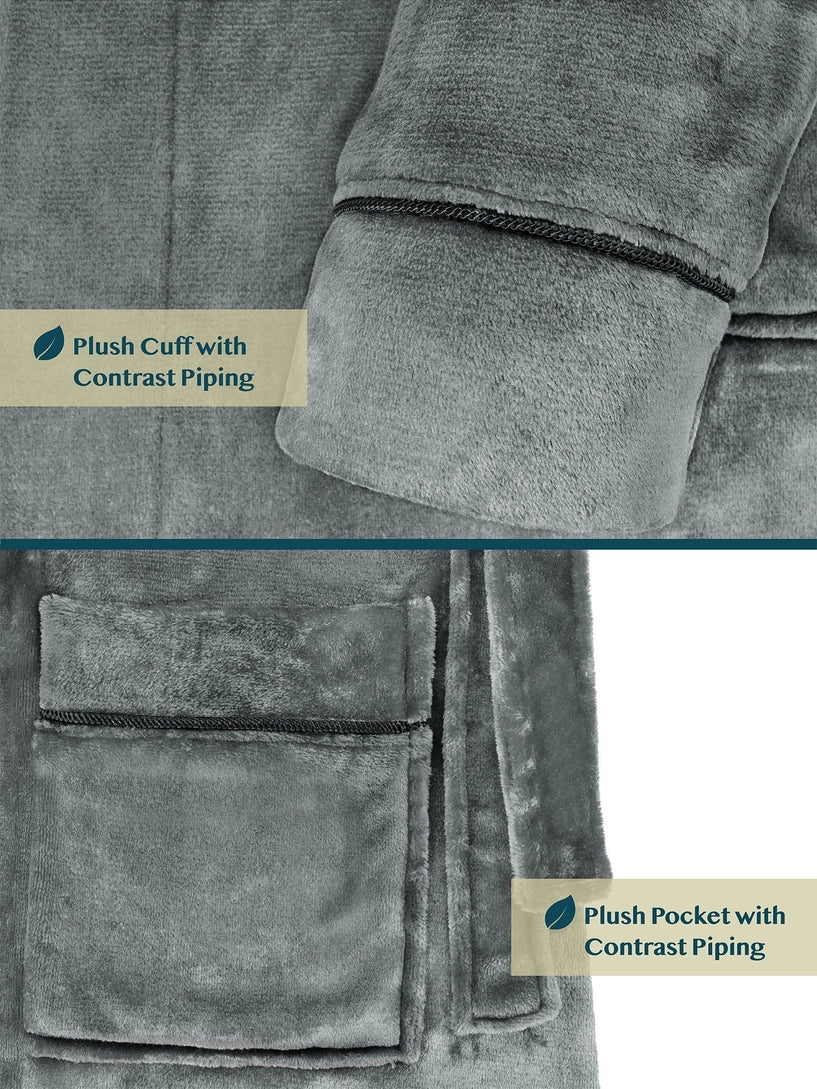 Pavilia Piping Fleece Men's Robe