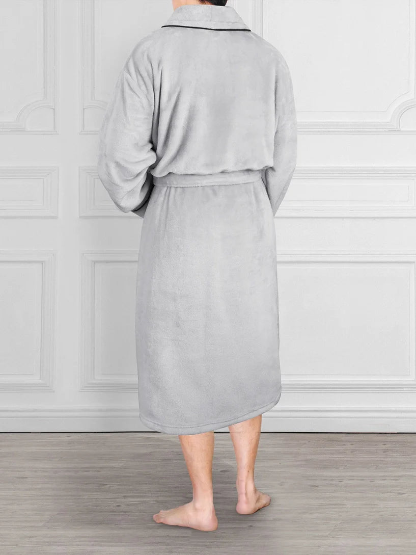 Pavilia Piping Fleece Men's Robe