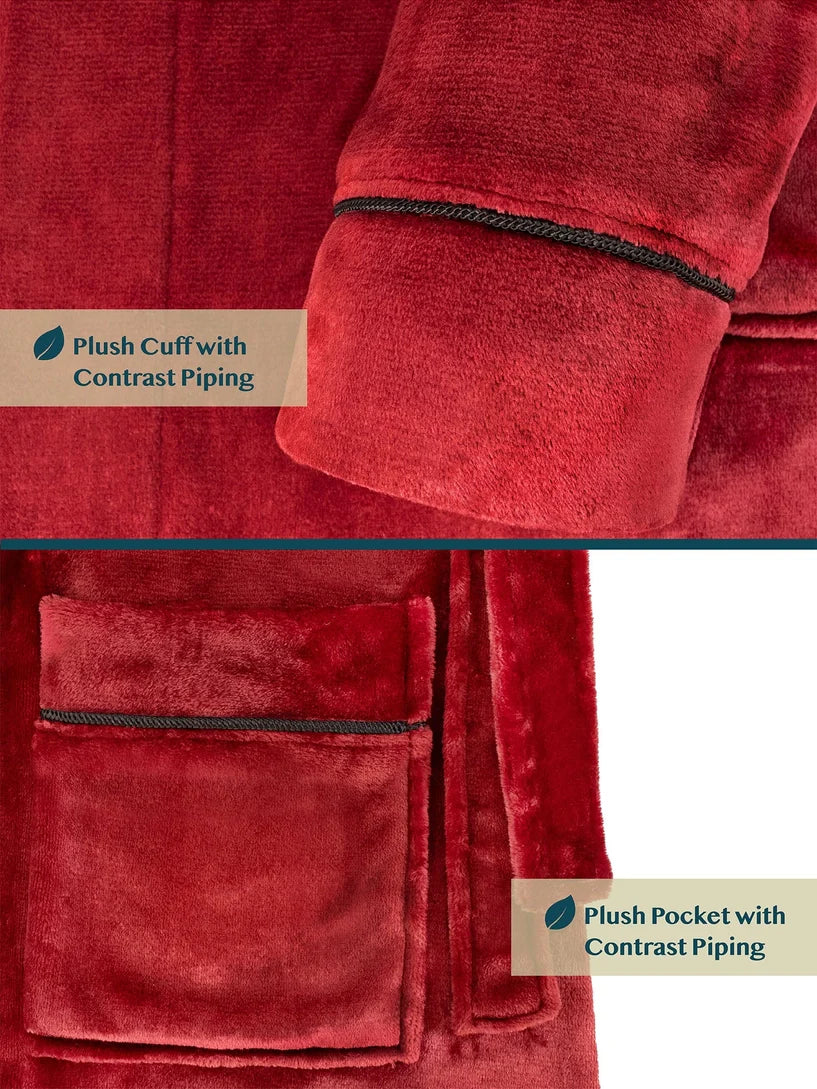 Pavilia Piping Fleece Men's Robe