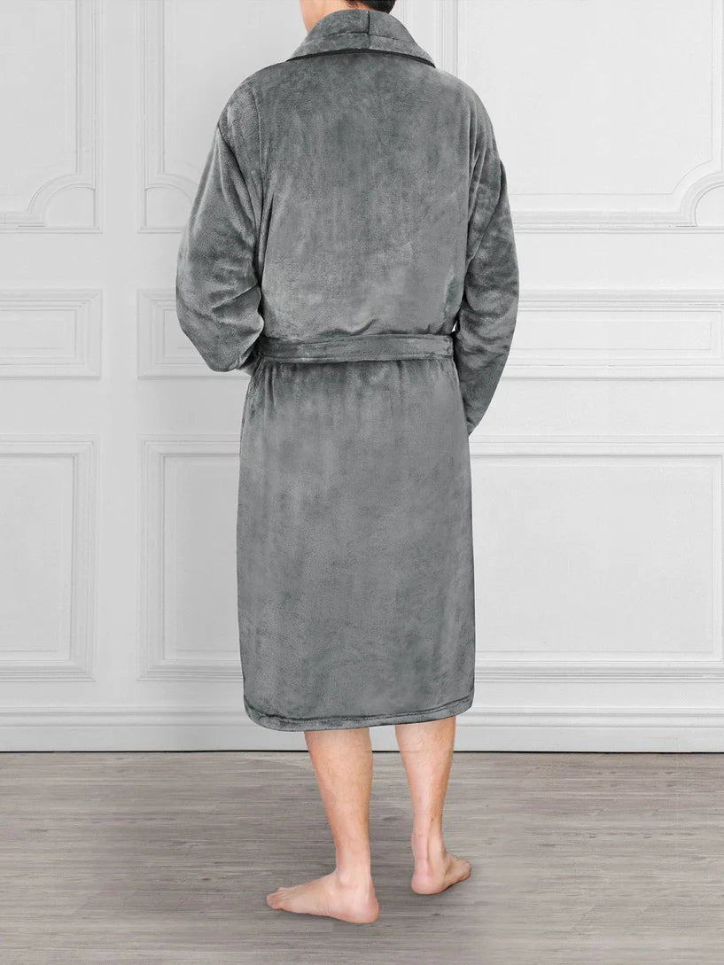 Pavilia Piping Fleece Men's Robe
