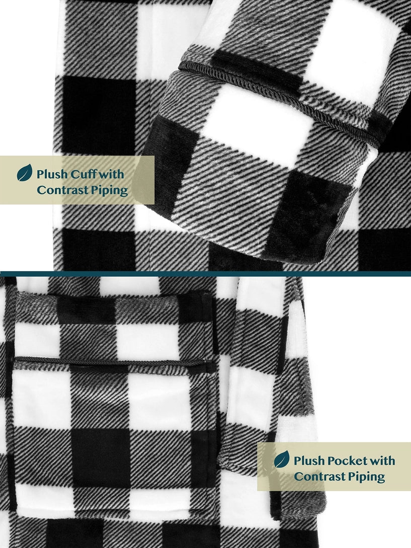 Pavilia Piping Fleece Men's Robe