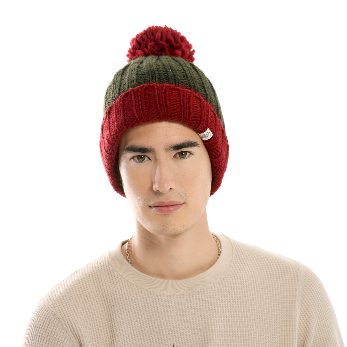 Nirvanna Designs Cherry Pom Hand-Knit Wool Beanie