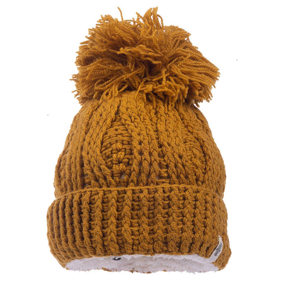 Nirvanna Designs Grand Pom Hand-Knit Wool Beanie