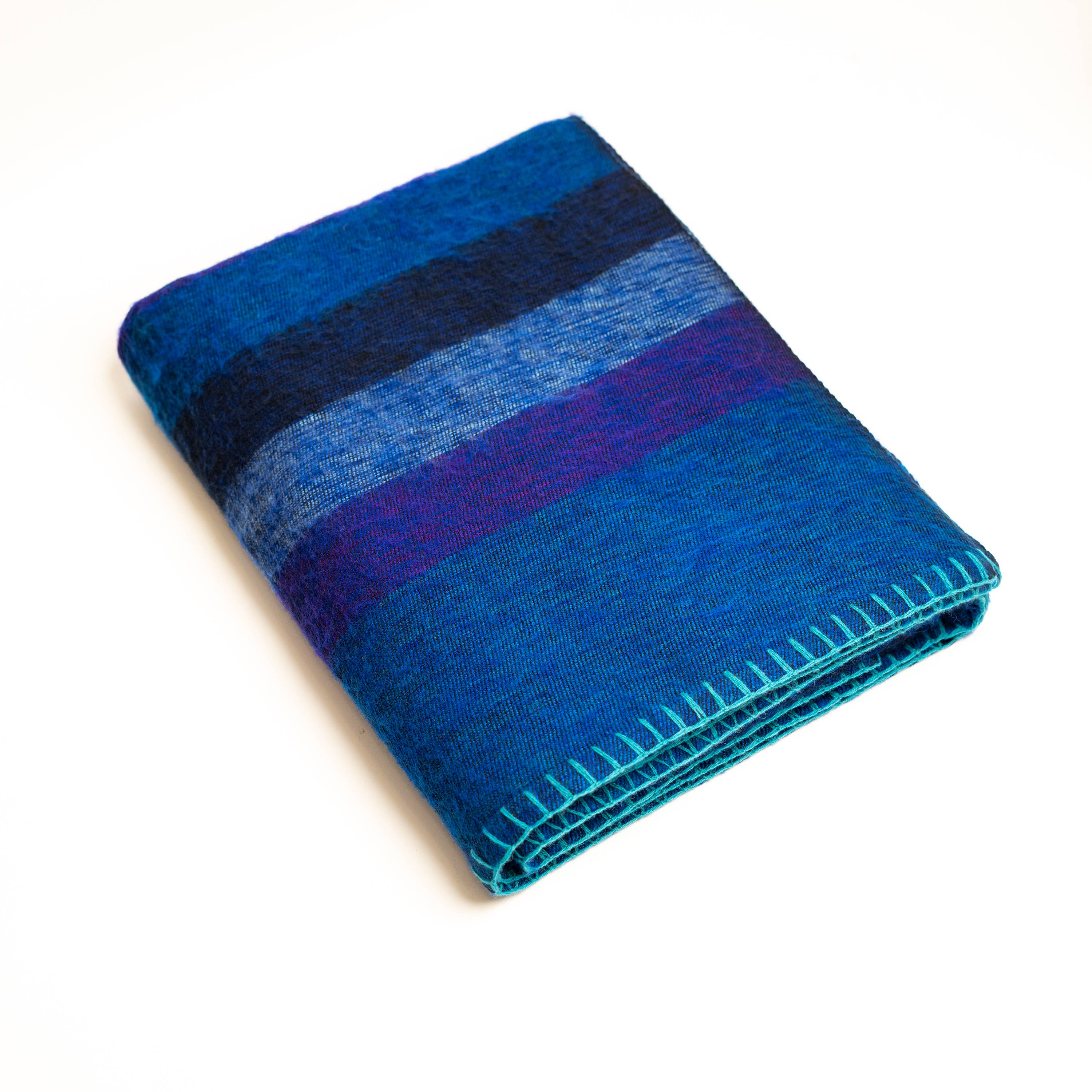 Art Himalayan Trading Handmade Super Soft Yak Wool Throw Blanket / Blue, Indigo, Navy Blue