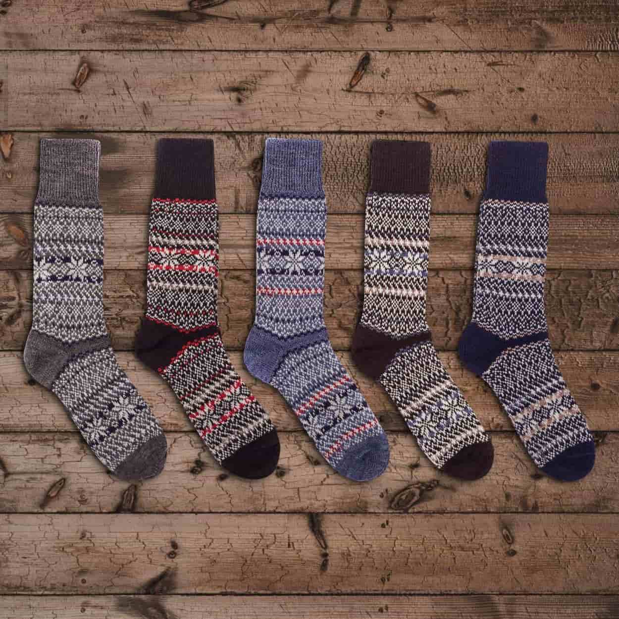 Nordic Wools Sigrid Merino Wool Blend Unisex Socks / 5-Pair Multi-Pack
