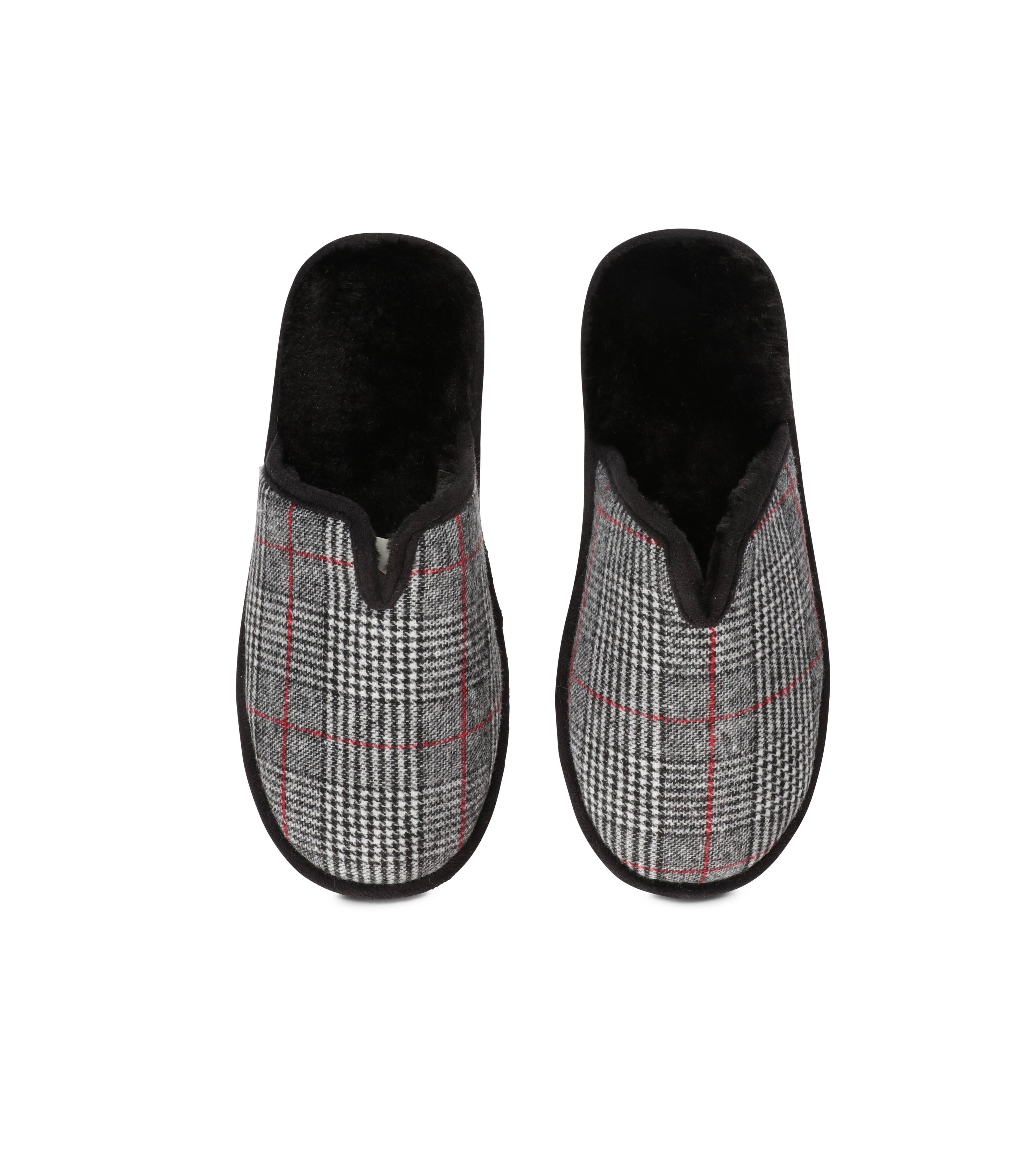 MeMoí Men's Glen Plaid Memory Foam Mule Slippers
