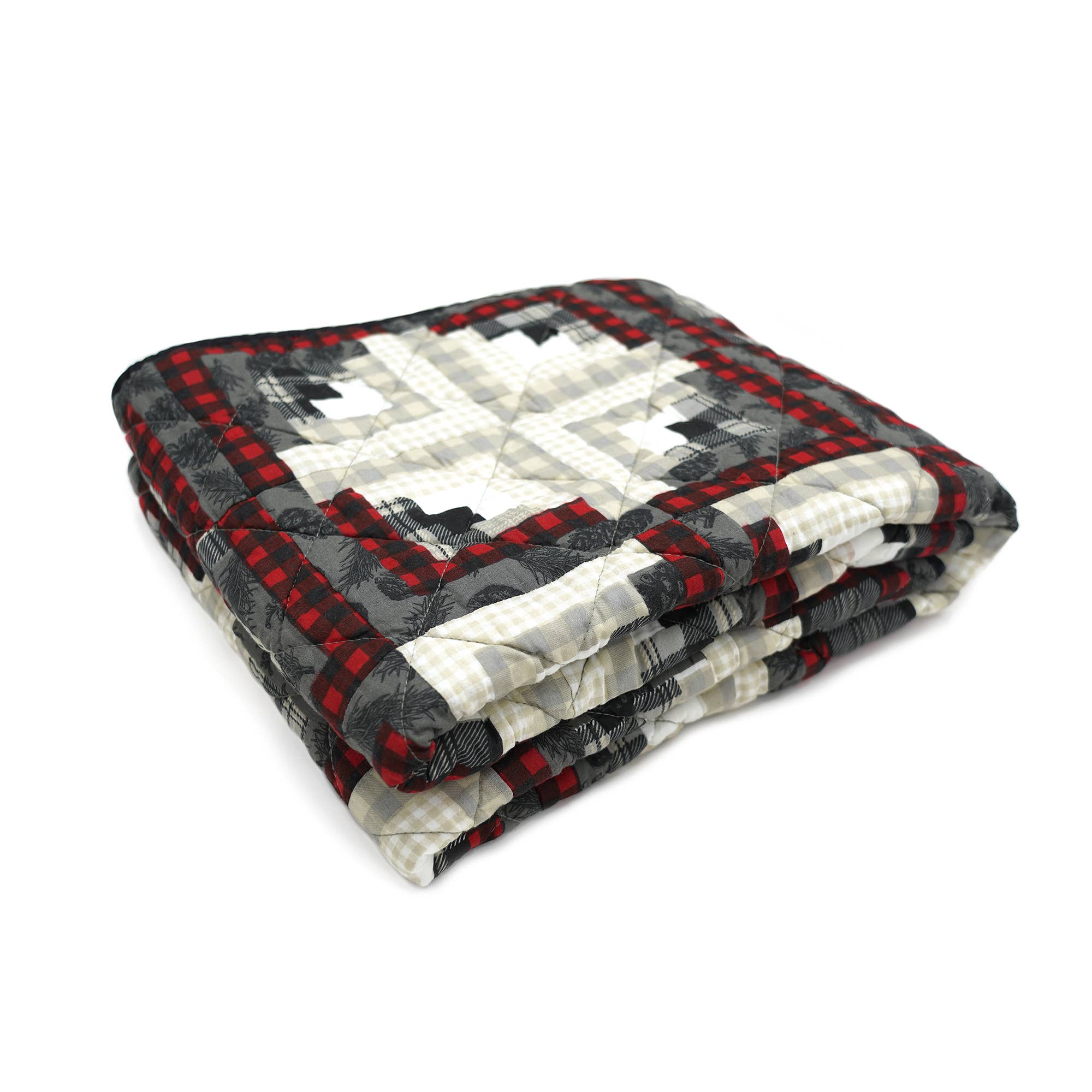 Donna Sharp Log Cabin Star Quilted Throw Blanket