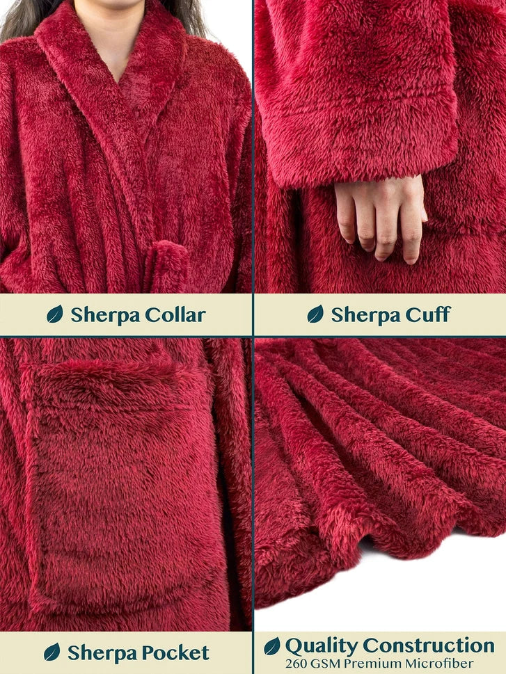 Pavilia Sherpa Fleece Women's Robe
