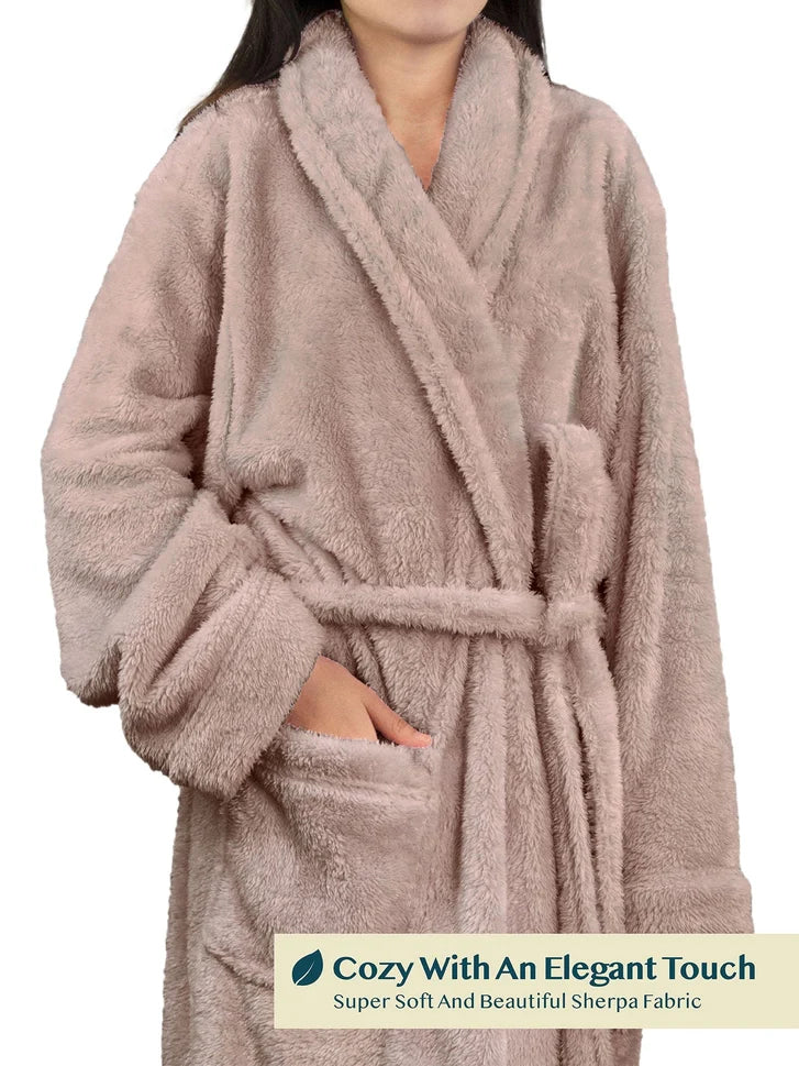 Pavilia Sherpa Fleece Women's Robe