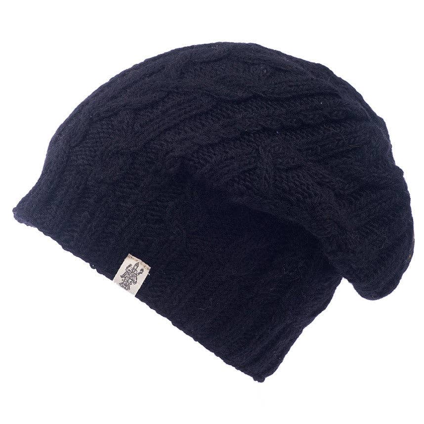 Nirvanna Designs Alexander Cable Hand-Knit Wool Slouch Beanie