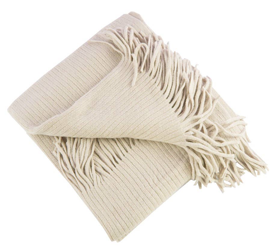 Fennco Styles Super Soft Faux Cashmere Throw Blanket / Ivory