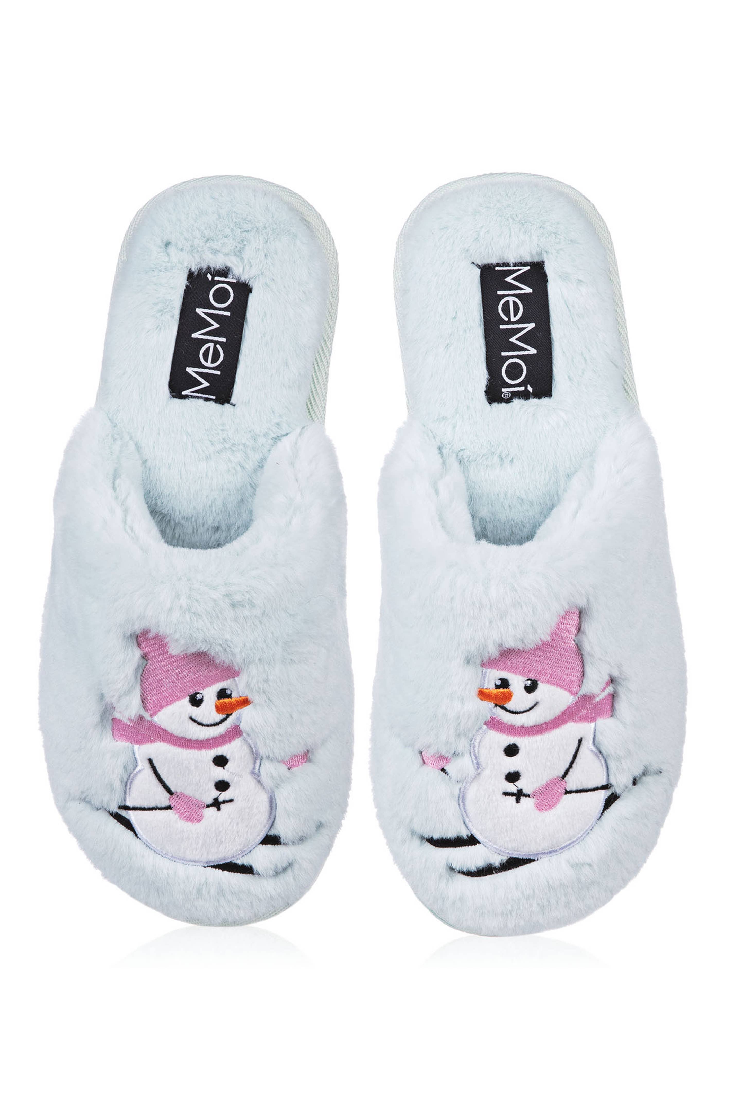 MeMoí Snowman Ski-sons Memory Foam Mule Slippers