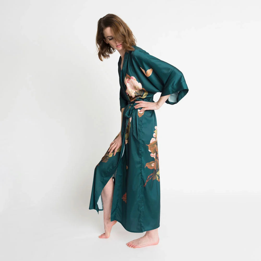 KIM+ONO Peony & Butterfly Women's Long Kimono Robe