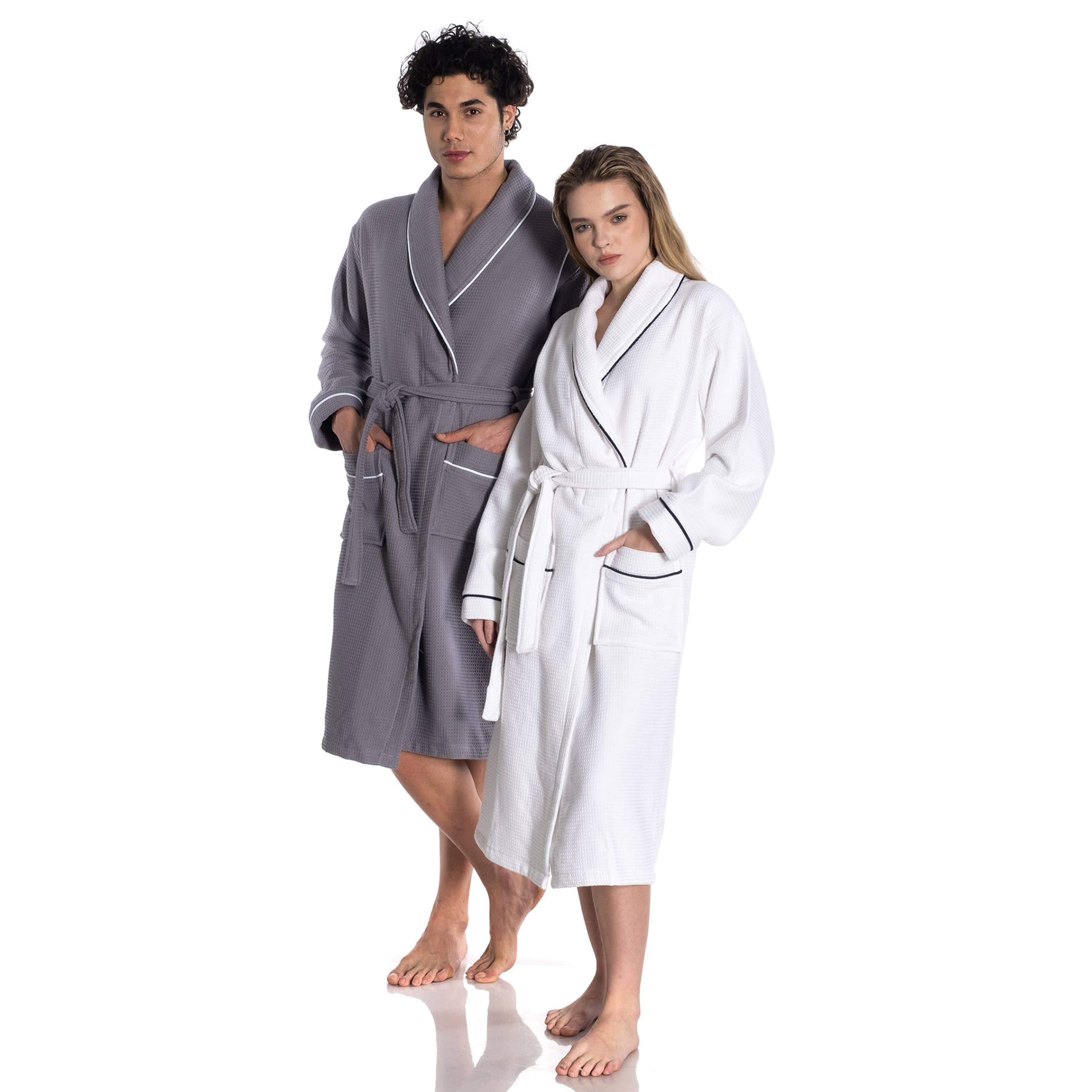 East'N Blue Waffle Terry Cotton Unisex Turkish Bathrobe
