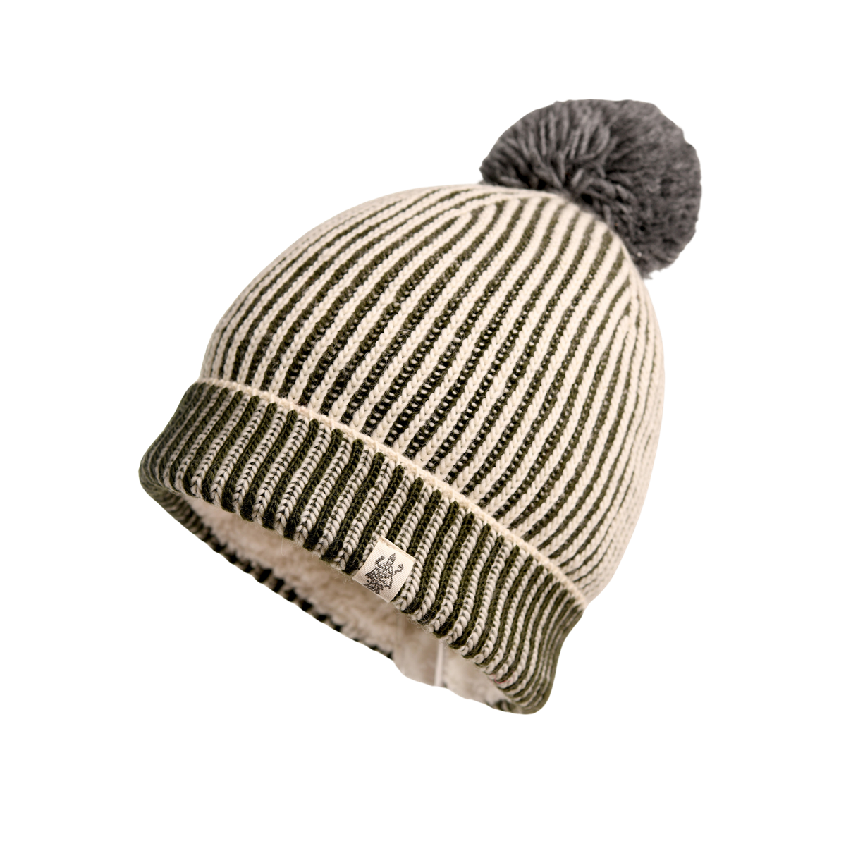 Nirvanna Designs Allen Stripe Hand-Knit Wool Beanie with Pom