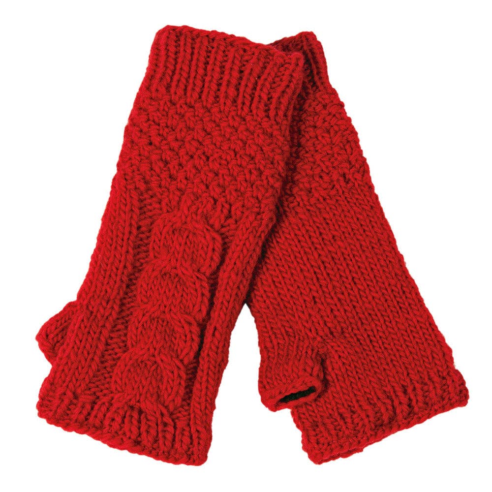 Nirvanna Designs Cable Hand-Knit Wool Hand Warmers