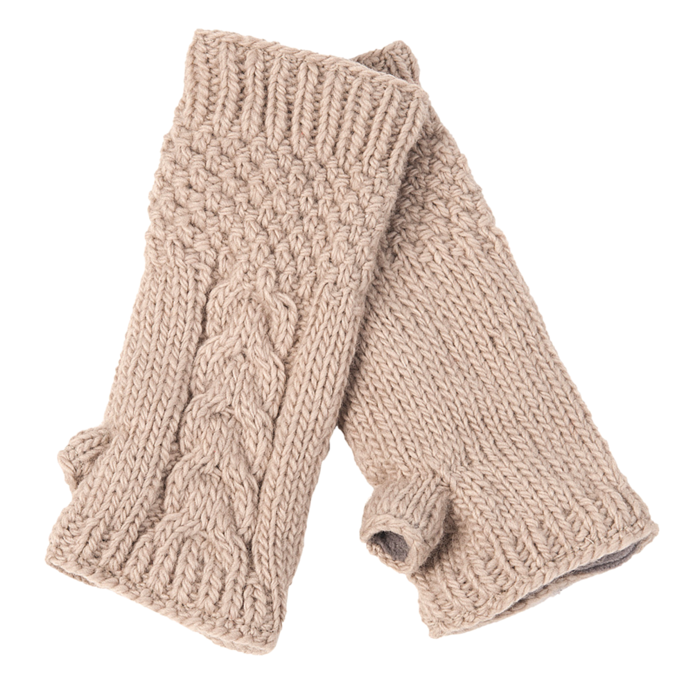 Nirvanna Designs Cable Hand-Knit Wool Hand Warmers