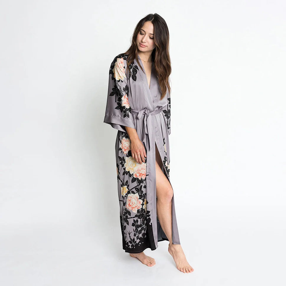 KIM+ONO Blush Rose Women's Long Kimono Robe