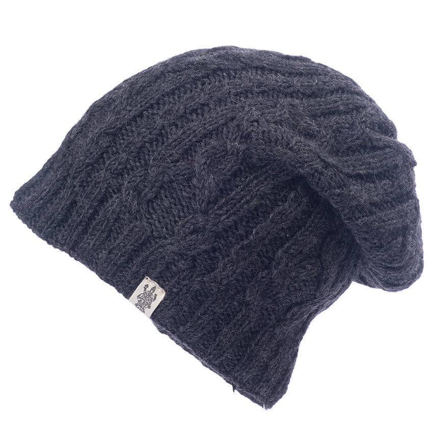 Nirvanna Designs Alexander Cable Hand-Knit Wool Slouch Beanie