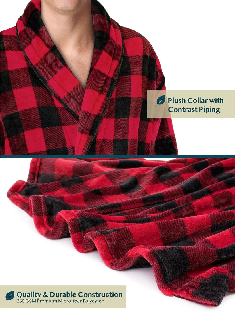 Pavilia Piping Fleece Men's Robe