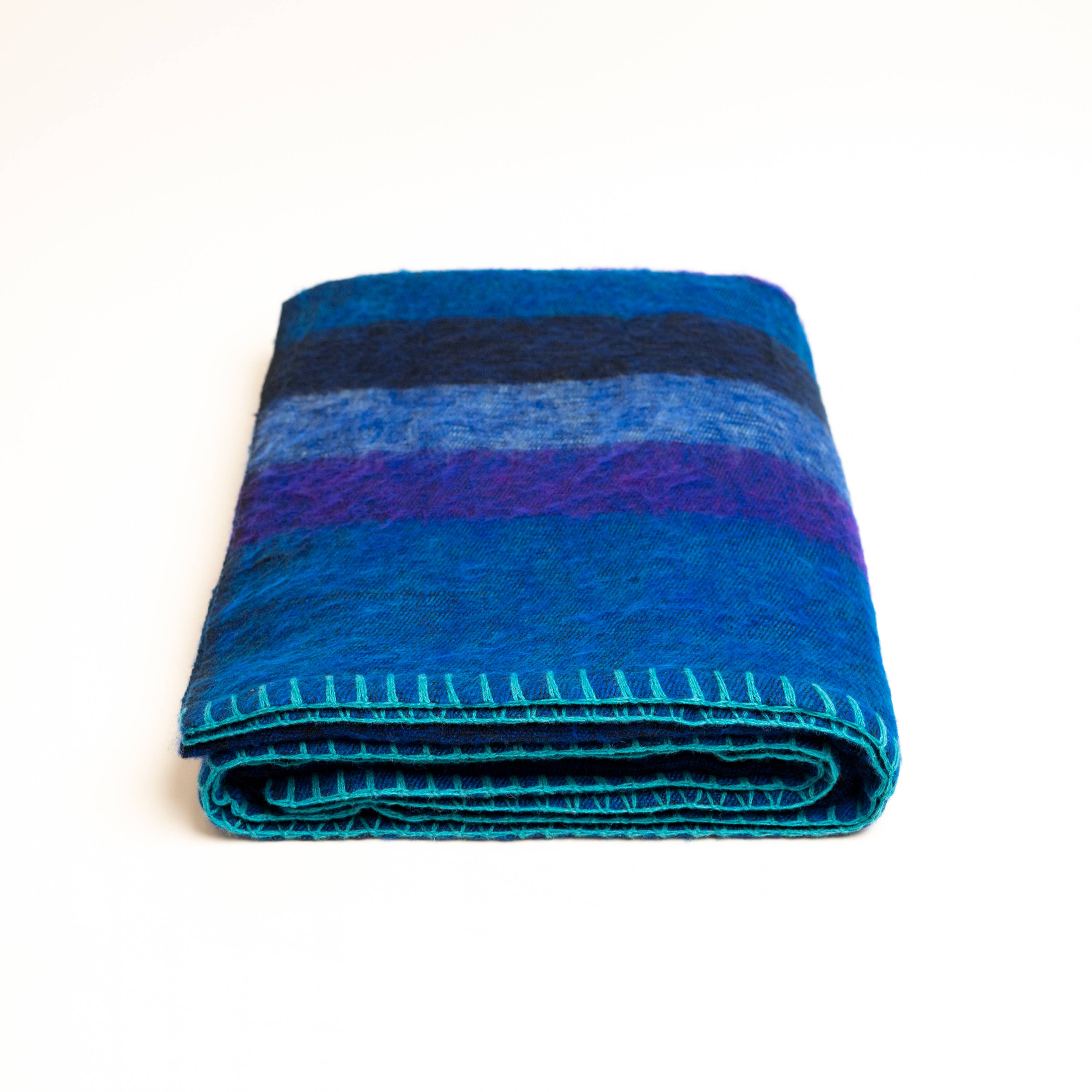 Art Himalayan Trading Handmade Super Soft Yak Wool Throw Blanket / Blue, Indigo, Navy Blue