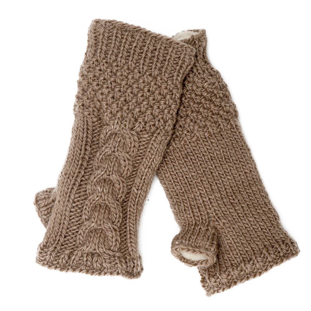 Nirvanna Designs Cable Hand-Knit Wool Hand Warmers