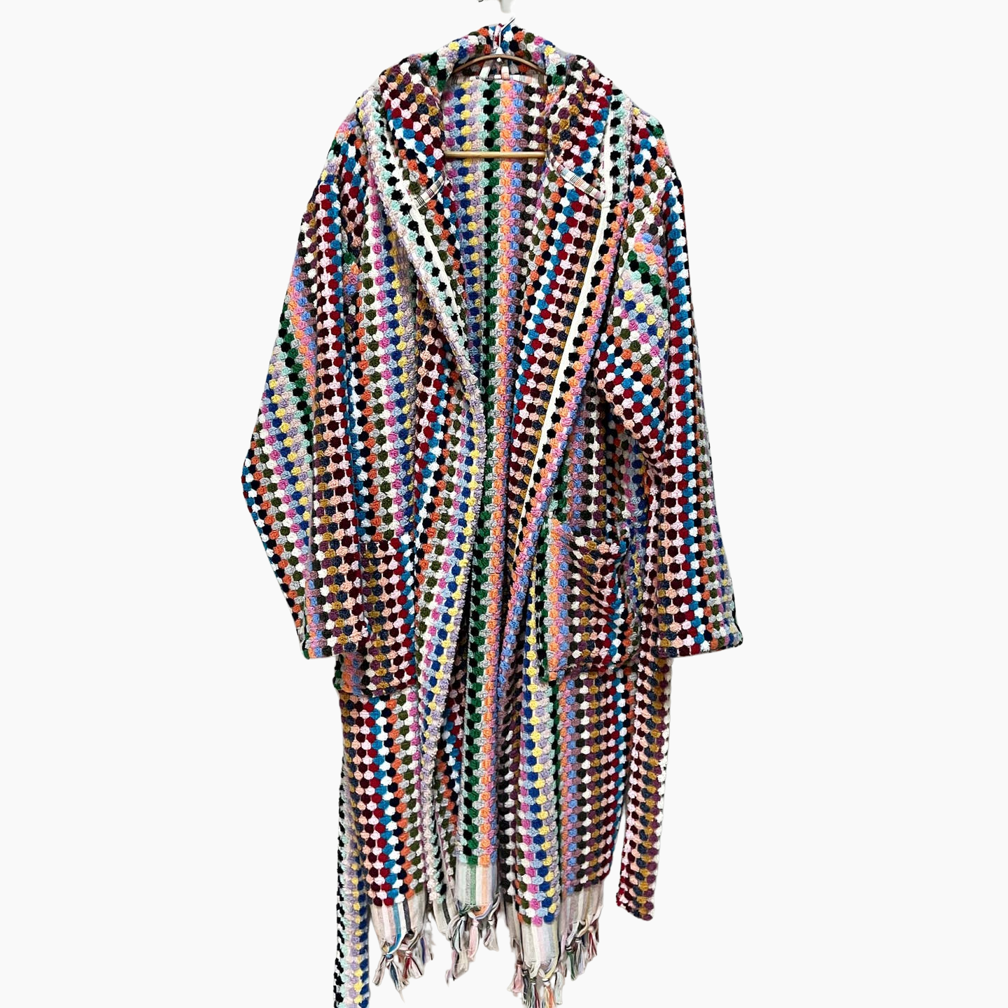 Kikoya Hand Loomed Women's Turkish Cotton Robe / Rainbow Tones