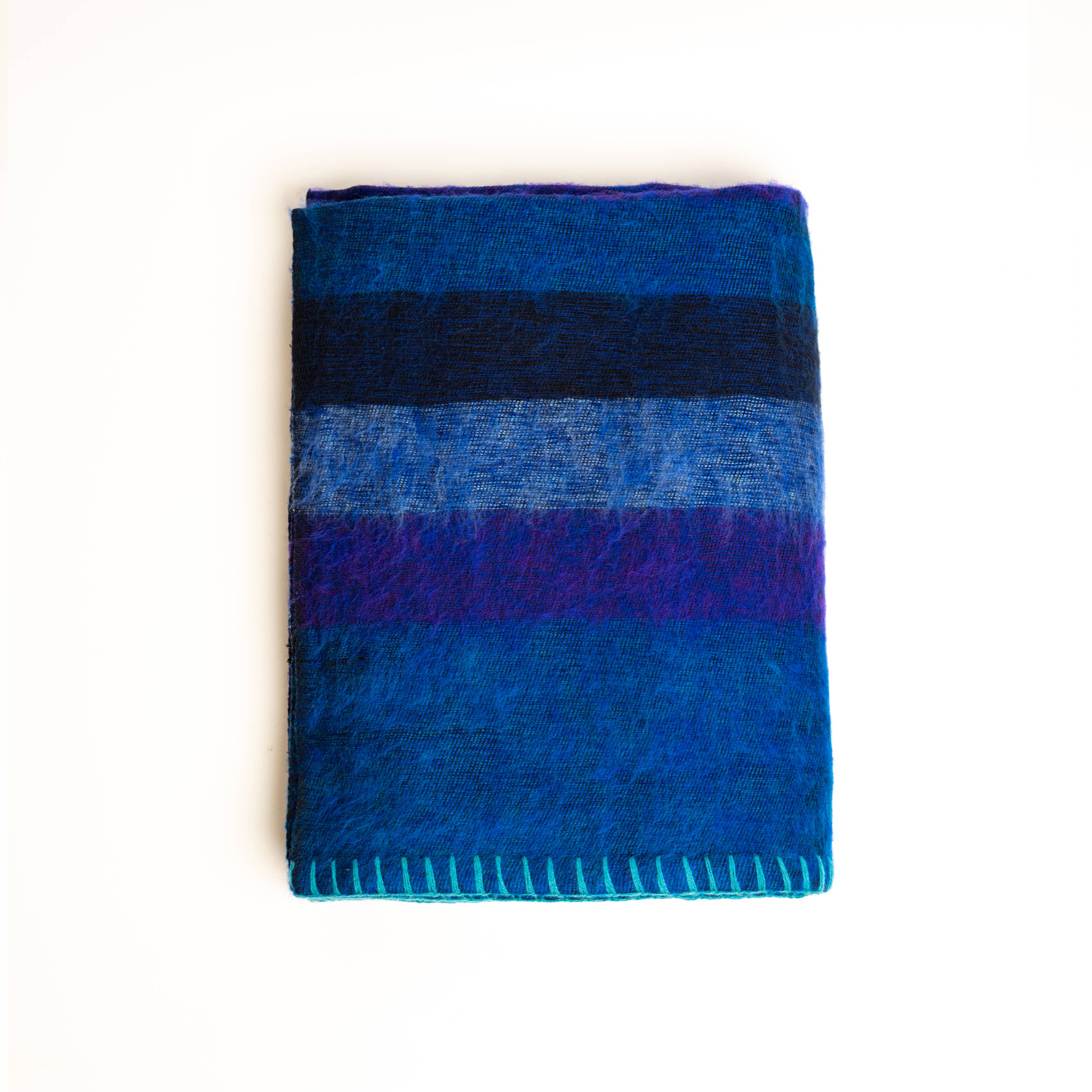Art Himalayan Trading Handmade Super Soft Yak Wool Throw Blanket / Blue, Indigo, Navy Blue