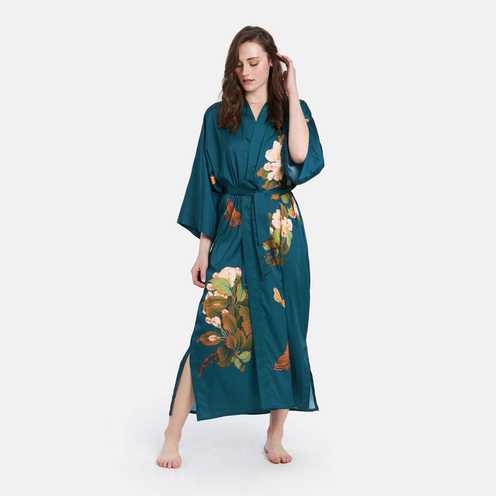 KIM+ONO Peony & Butterfly Women's Long Kimono Robe