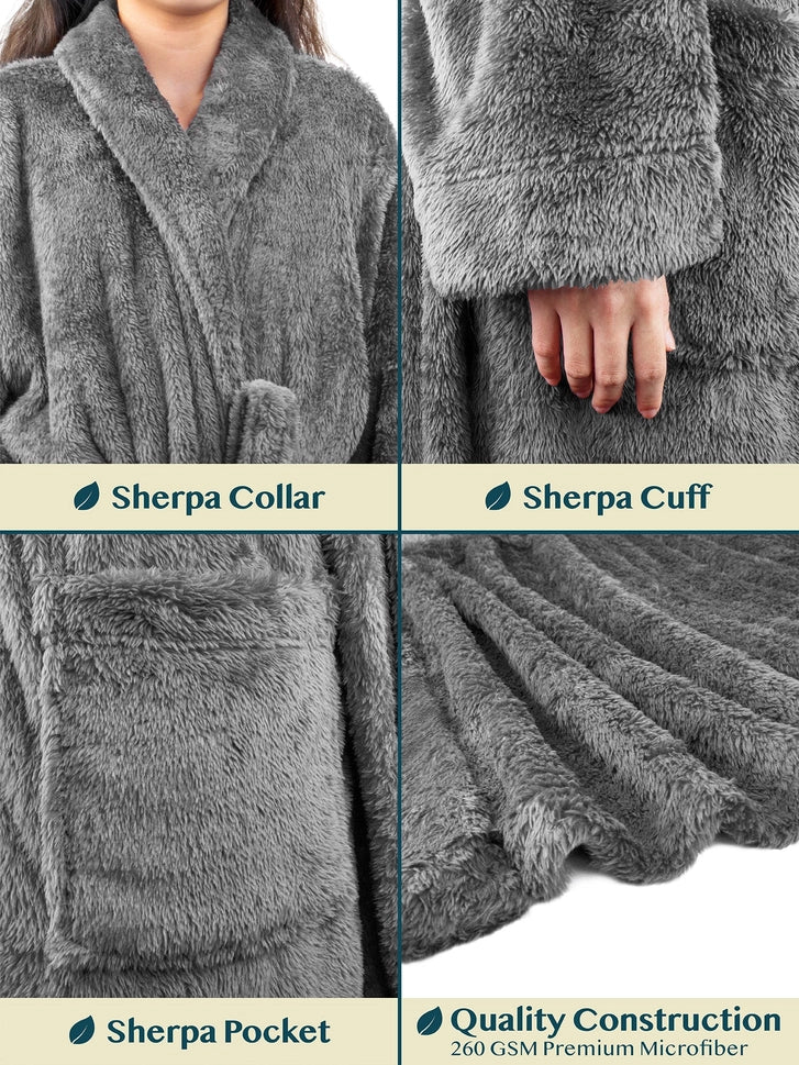 Pavilia Sherpa Fleece Women's Robe