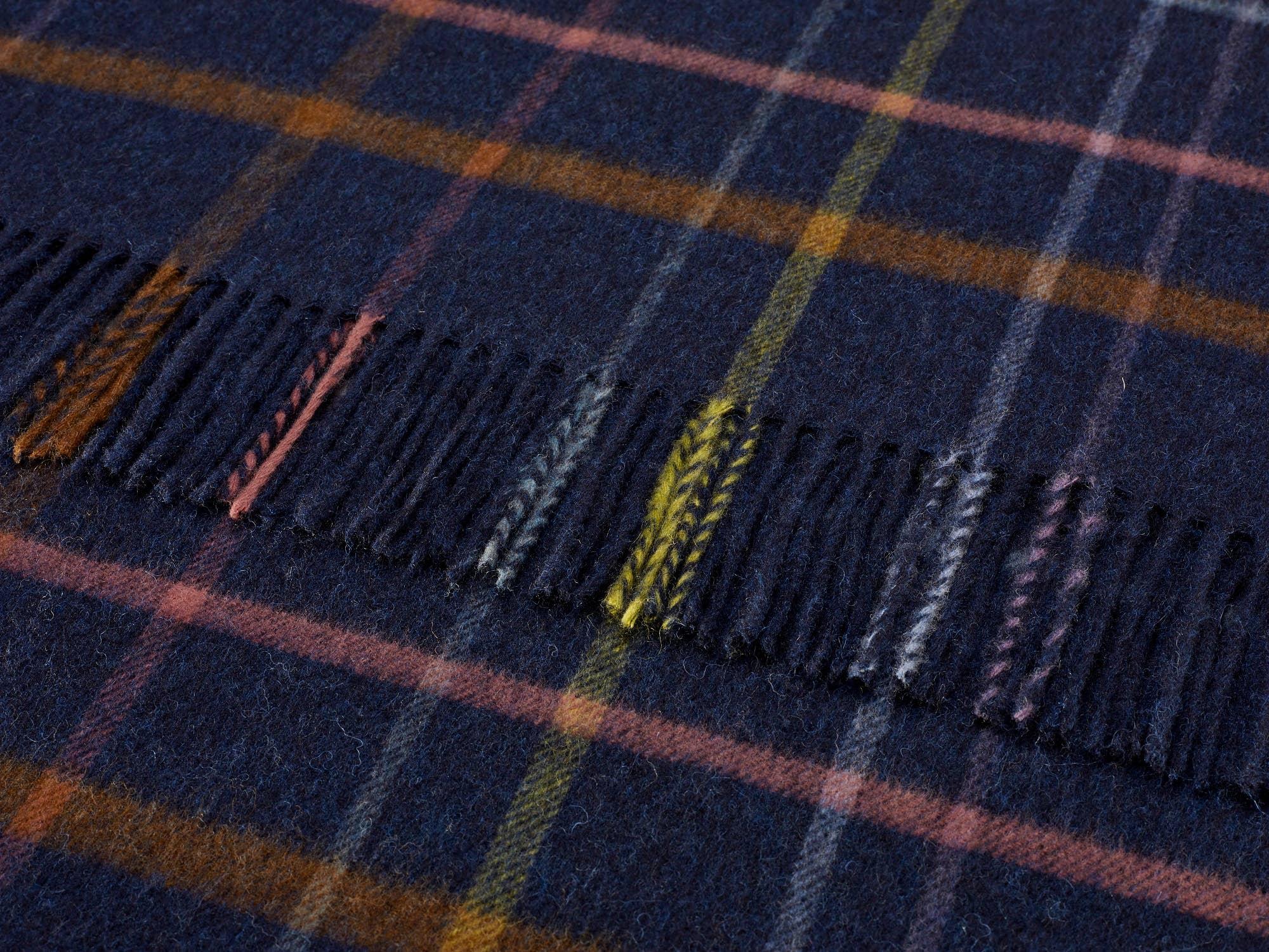 Bronte Moon Variegated Windowpane Merino Wool Throw Blanket Collection