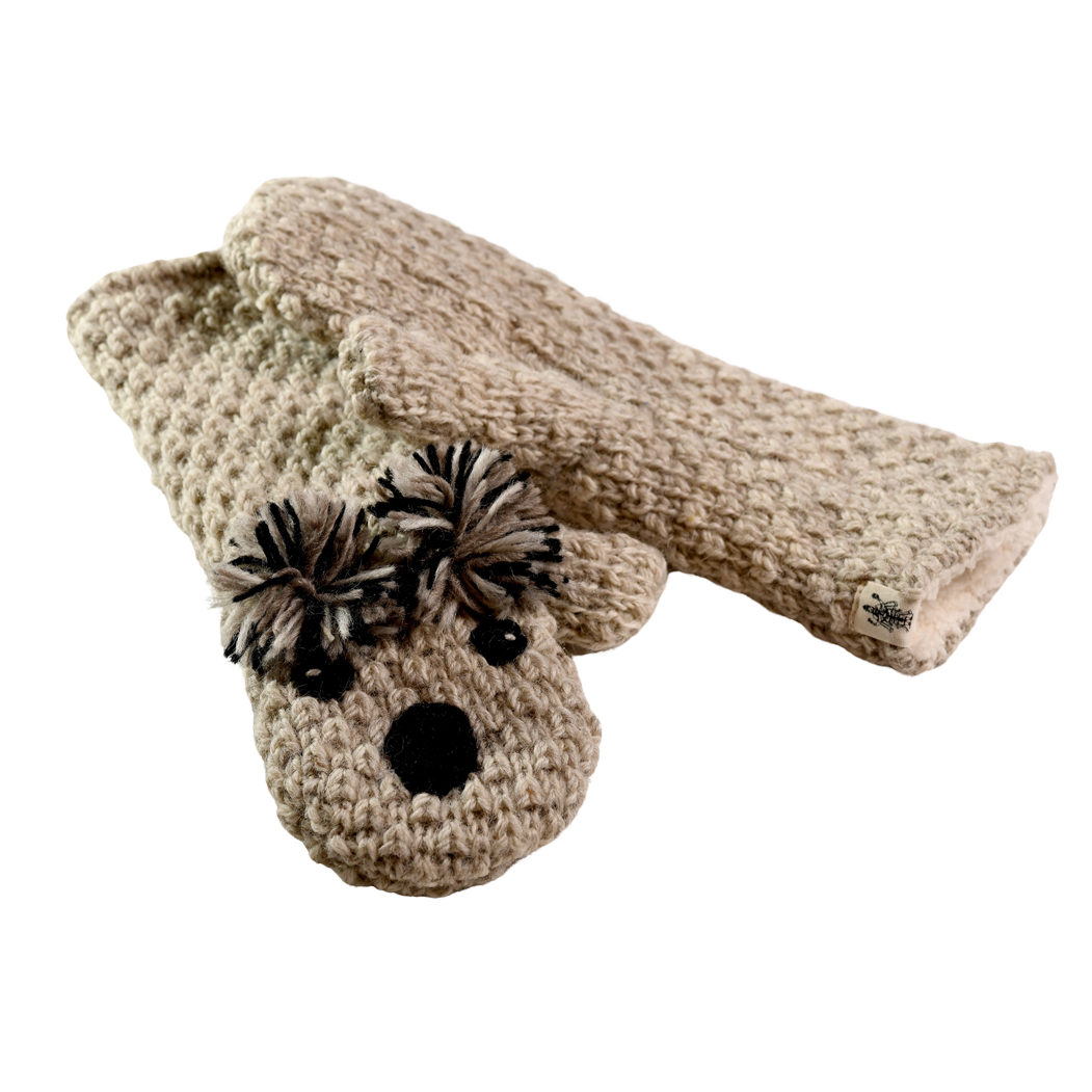 Nirvanna Designs Koala Hand-Crochet Wool Mittens