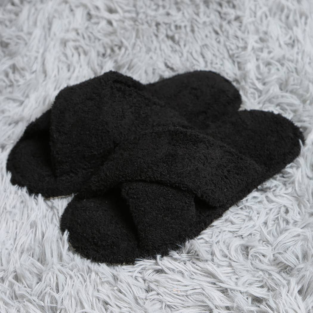 Fashion City Criss Cross Soft Microfiber Slide Slippers