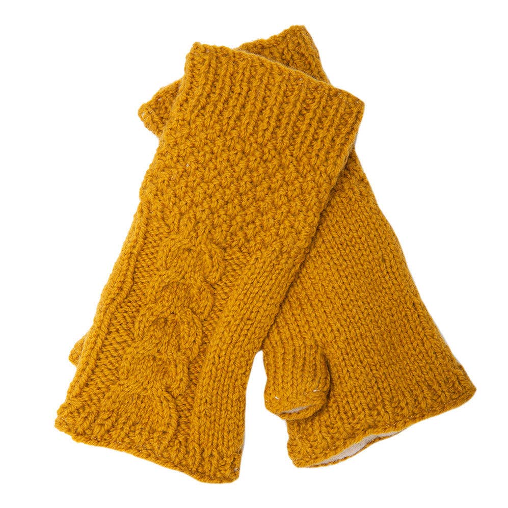 Nirvanna Designs Cable Hand-Knit Wool Hand Warmers