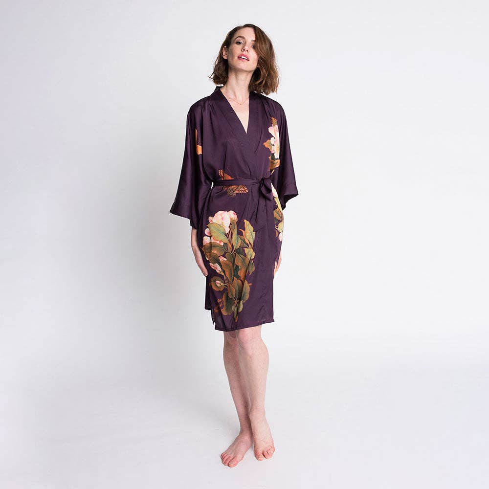 KIM+ONO Peony & Butterfly Women's Short Kimono Robe