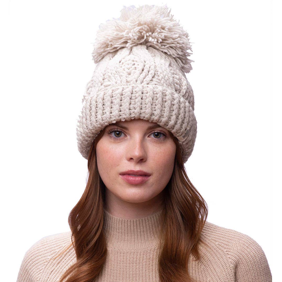 Nirvanna Designs Grand Pom Hand-Knit Wool Beanie