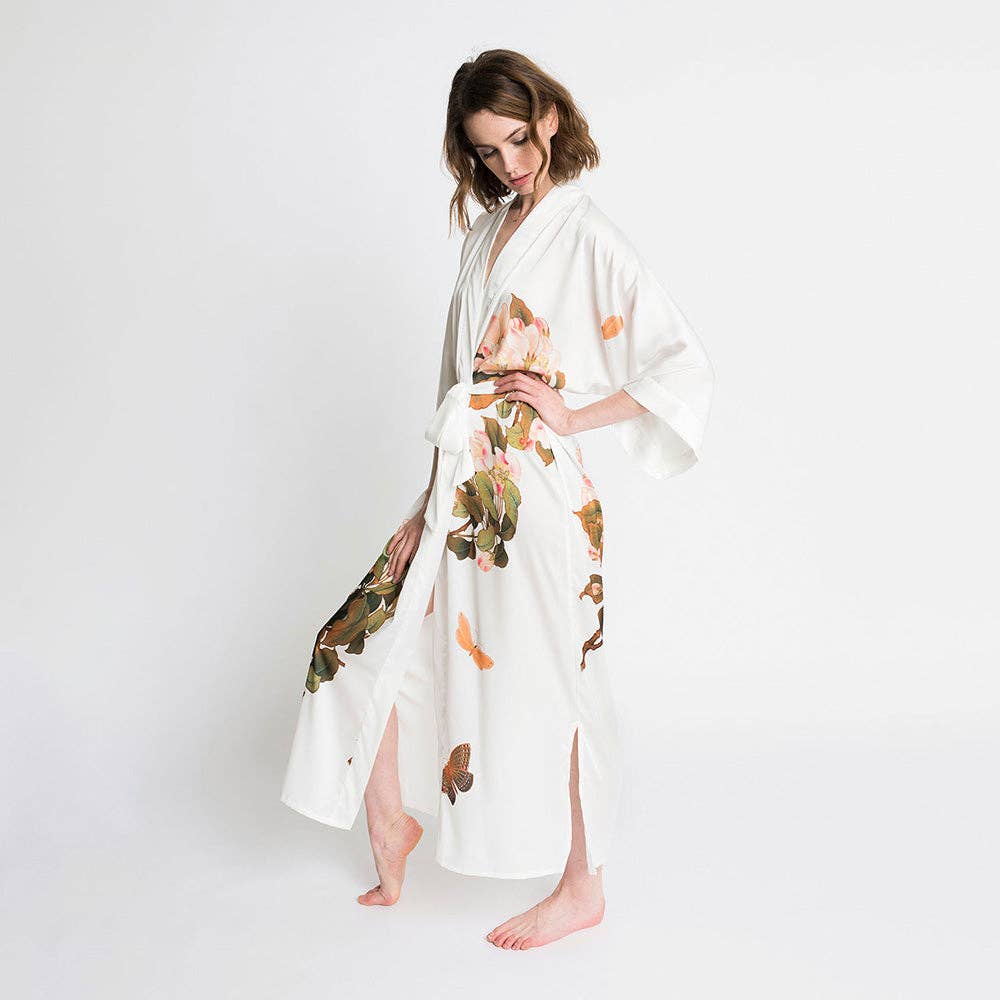 KIM+ONO Peony & Butterfly Women's Long Kimono Robe